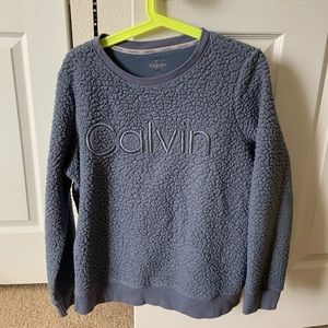 BLUE Sherpa Calvin Klein Swearshirt